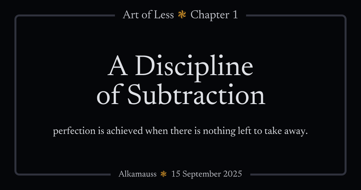 card image for the first chapter of the art of less series